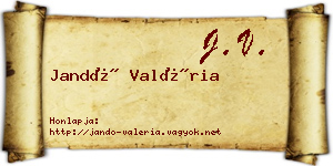 Jandó Valéria névjegykártya